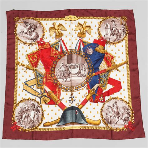 hermes napolean scarf wine|foulard vintage Hermes Napoleon.